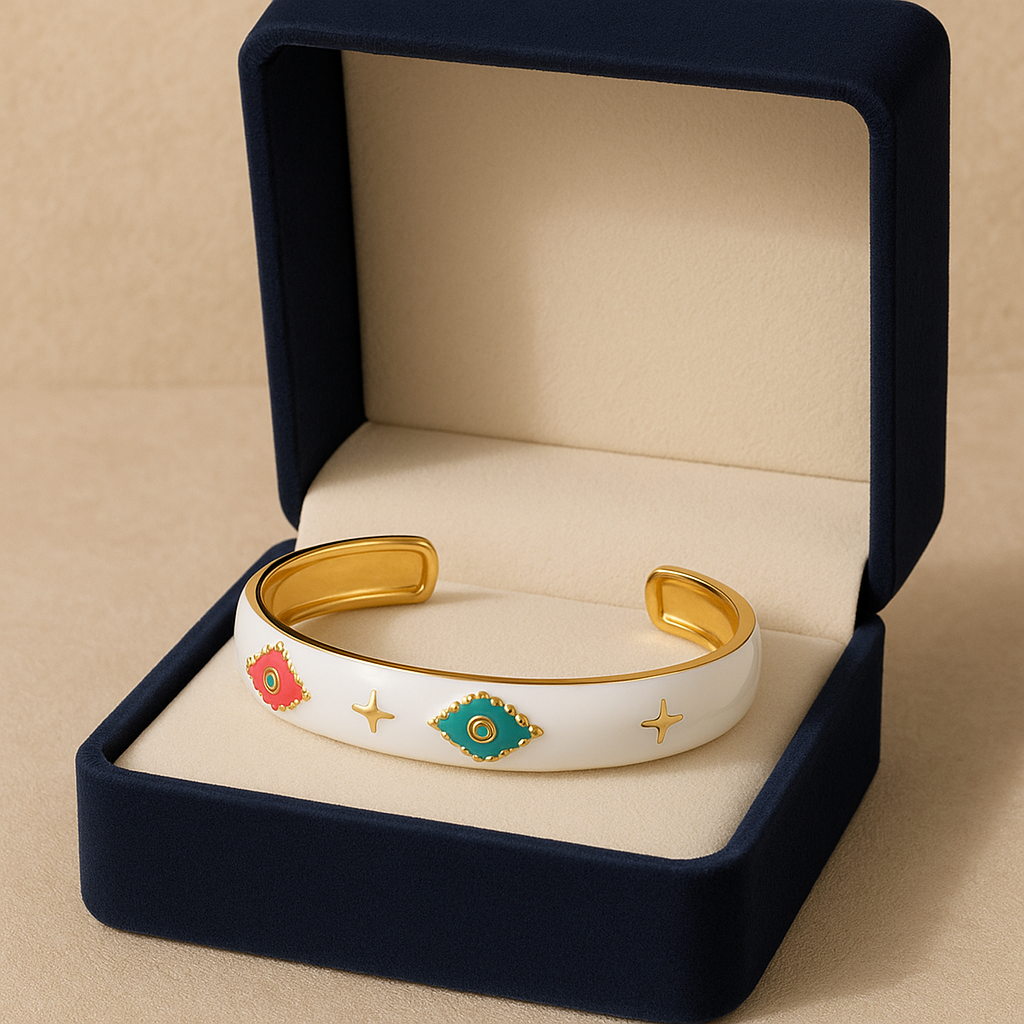 Enameled Cuff Bangle