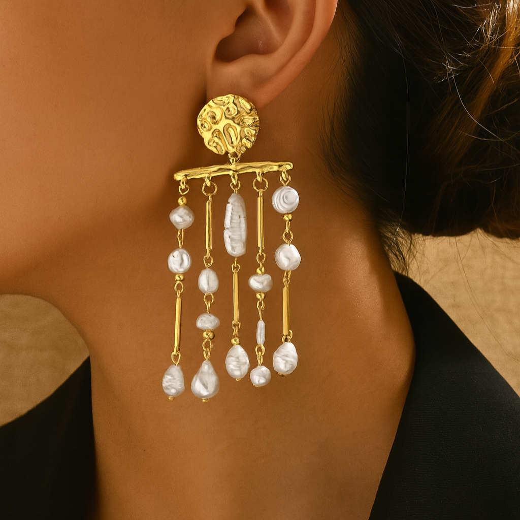 Tassel Pearl Drop Earrings