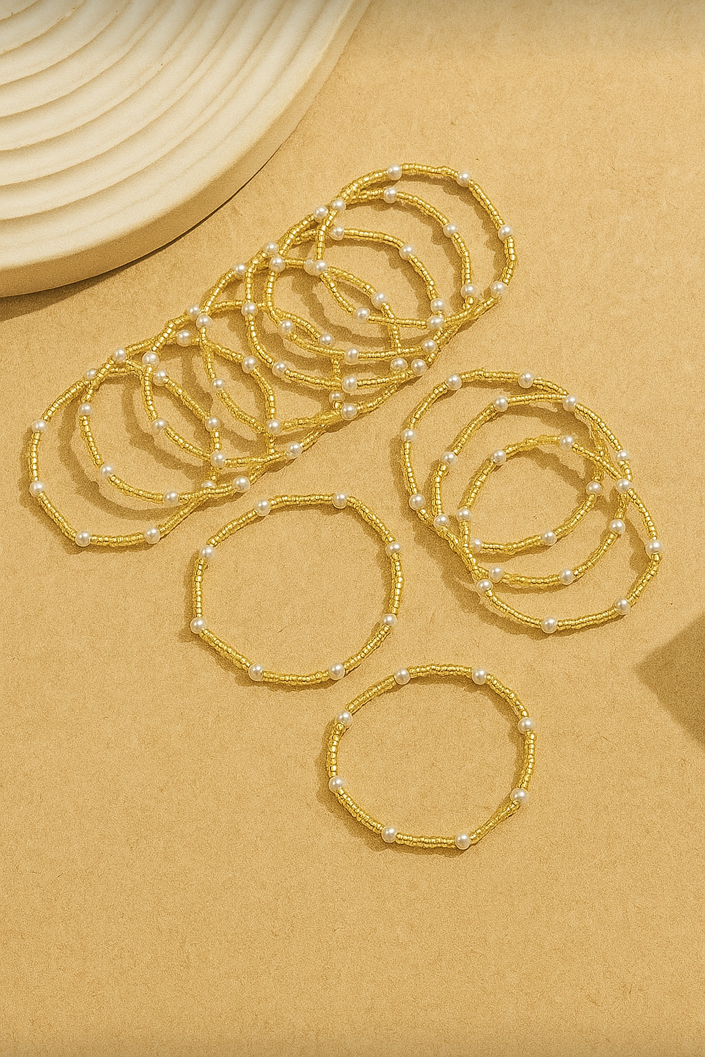 Beaded Pearl Bracelet Stack