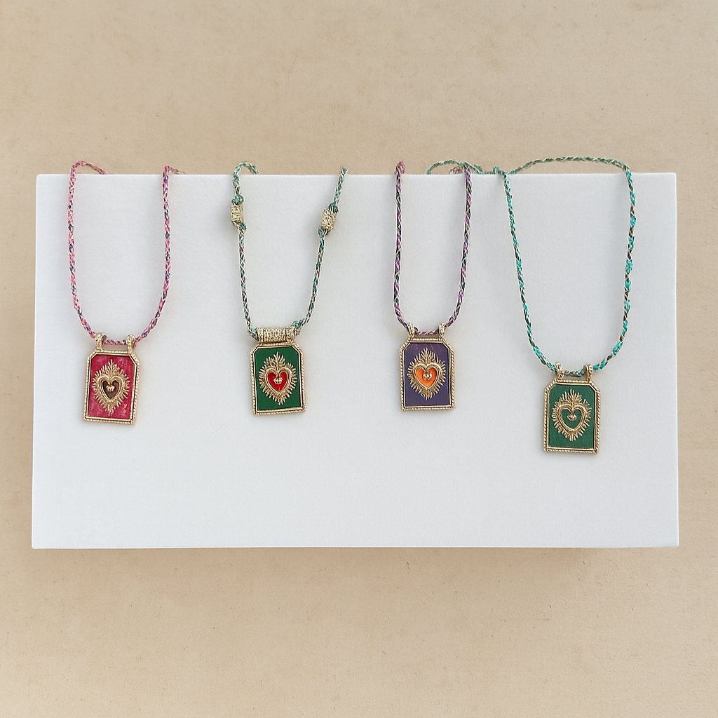 Heart and Evil Eye Pendant Necklace