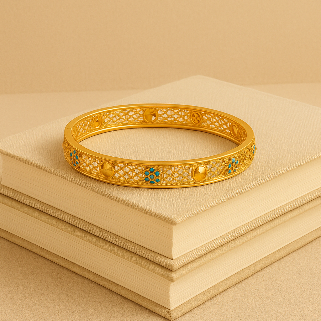 Rhinestone Openwork Bangle
