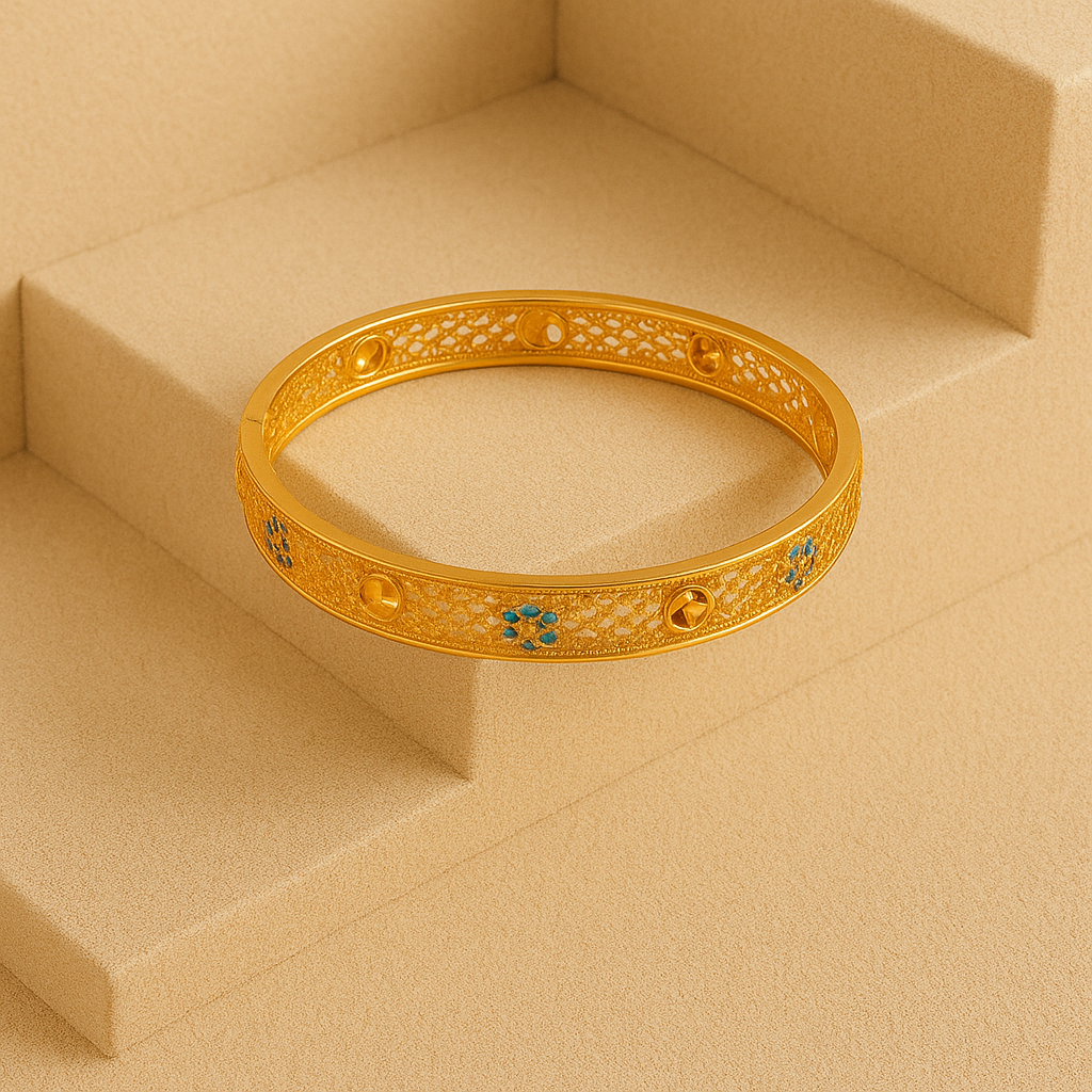 Rhinestone Openwork Bangle