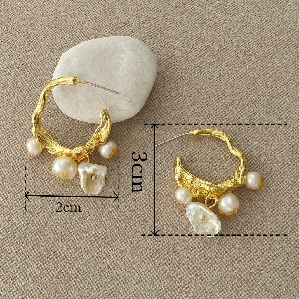 Rasha Pearl Hoops