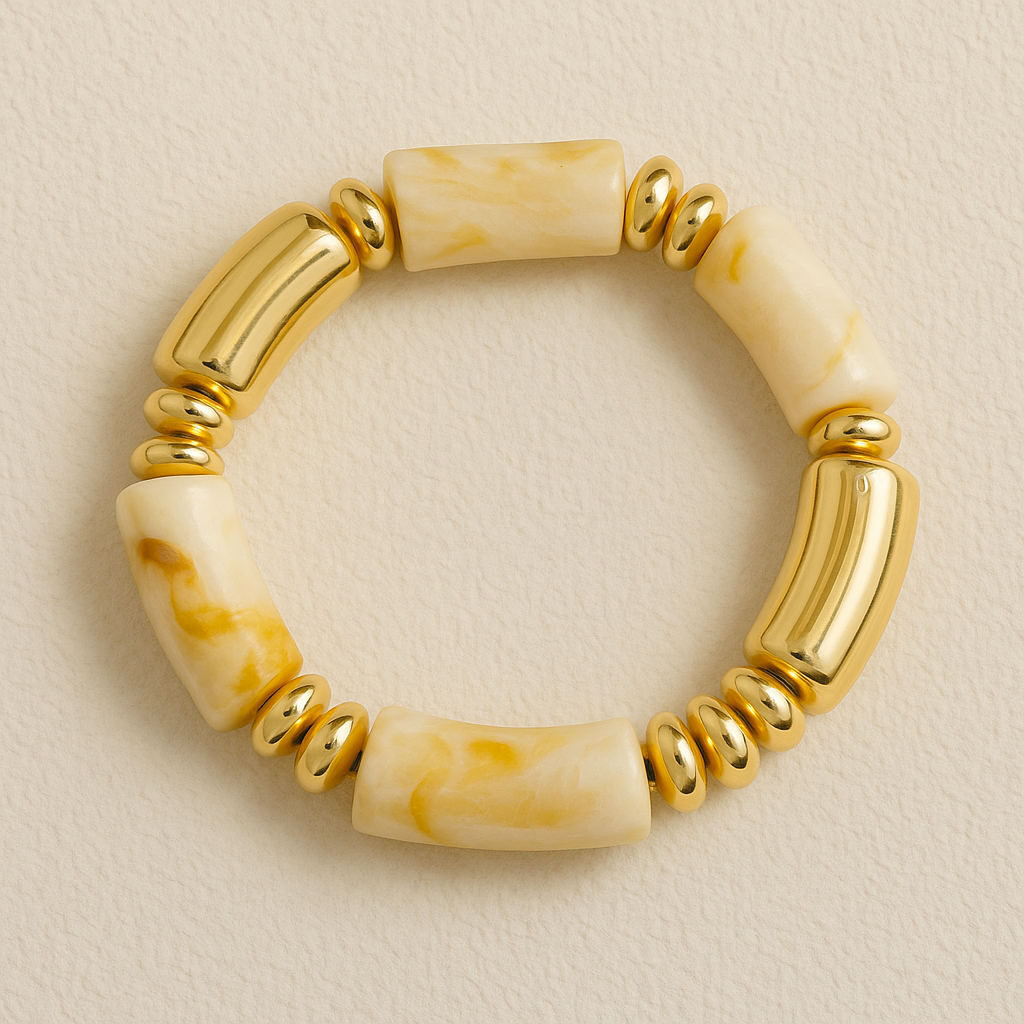 Beige Beaded Bangle