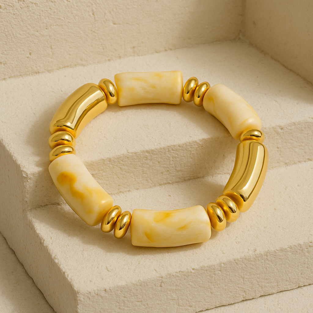 Beige Beaded Bangle