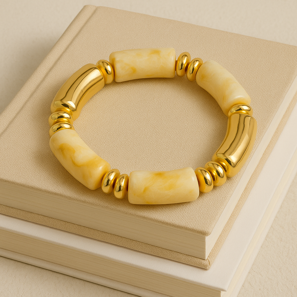 Beige Beaded Bangle