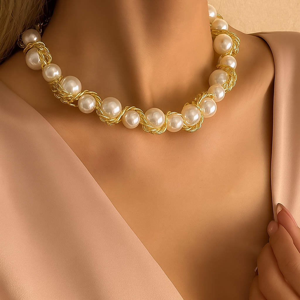 Beaded Pearl Necklace