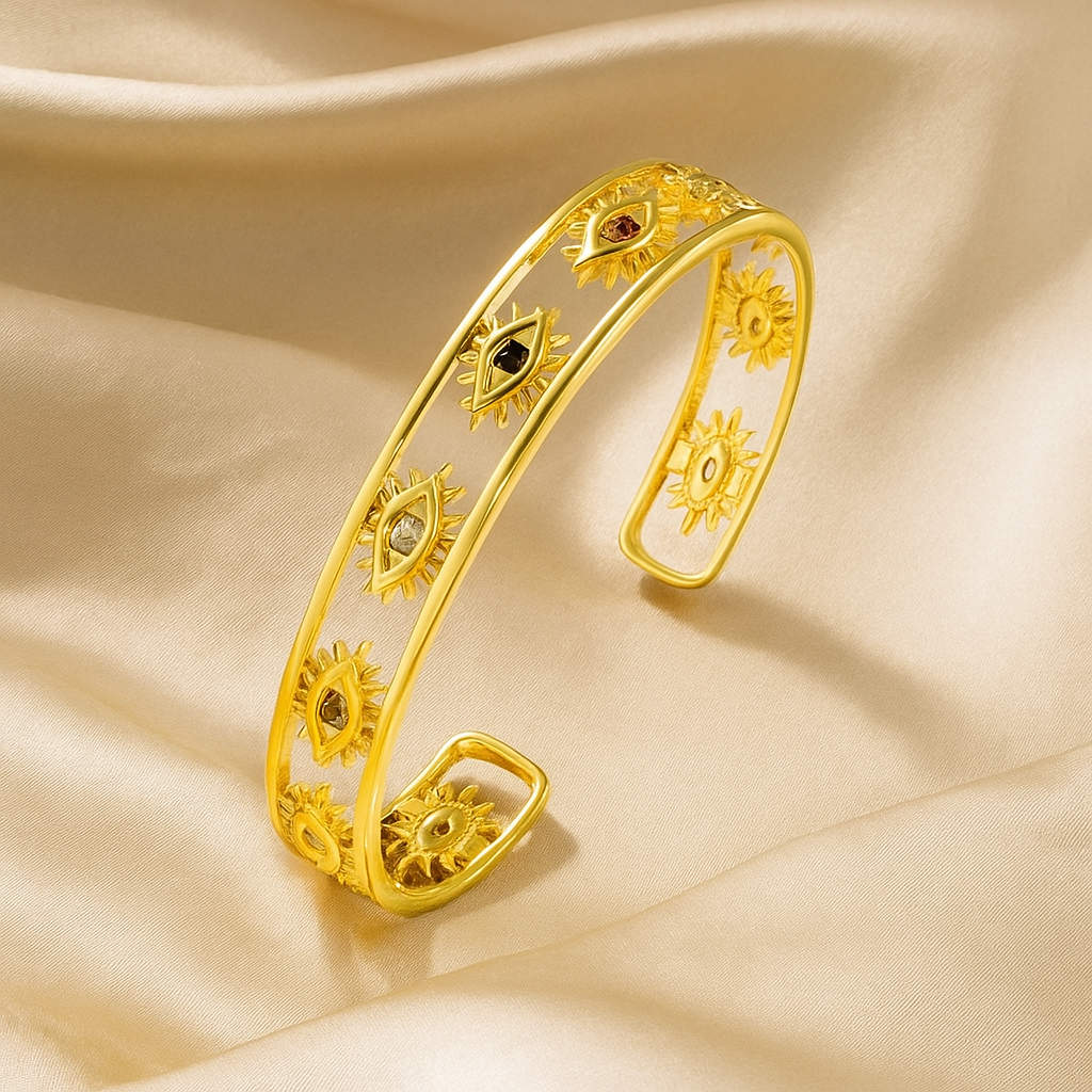 Evil Eye Rhinestone Bangle