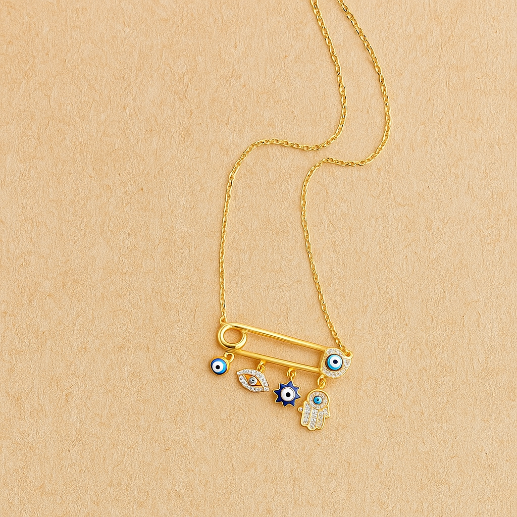 Hamsa Evil Eye Charms Necklace