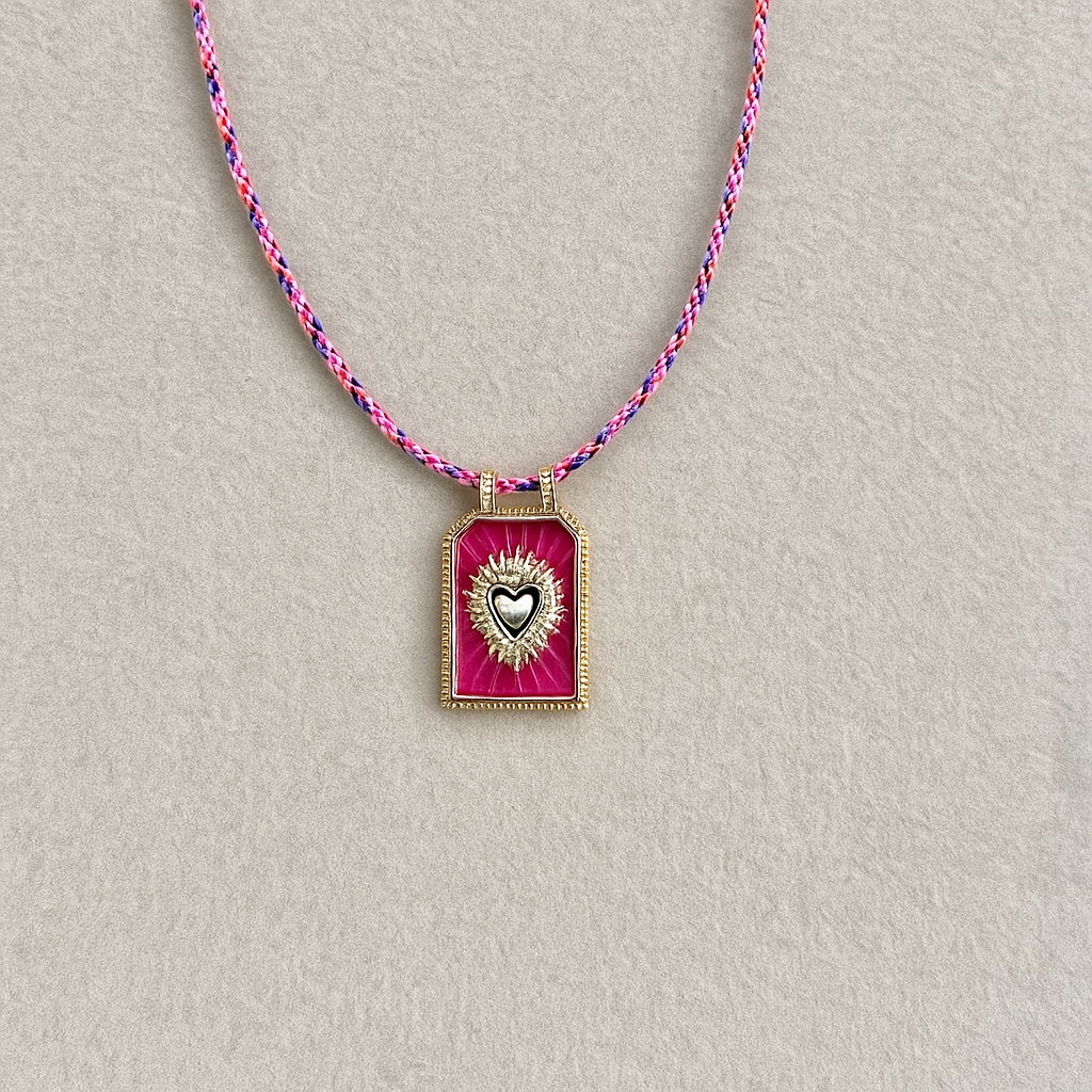 Heart and Evil Eye Pendant Necklace