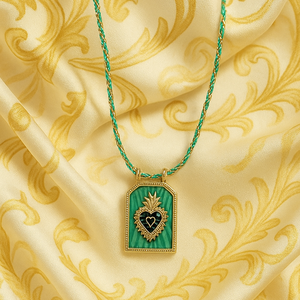 Heart and Evil Eye Pendant Necklace