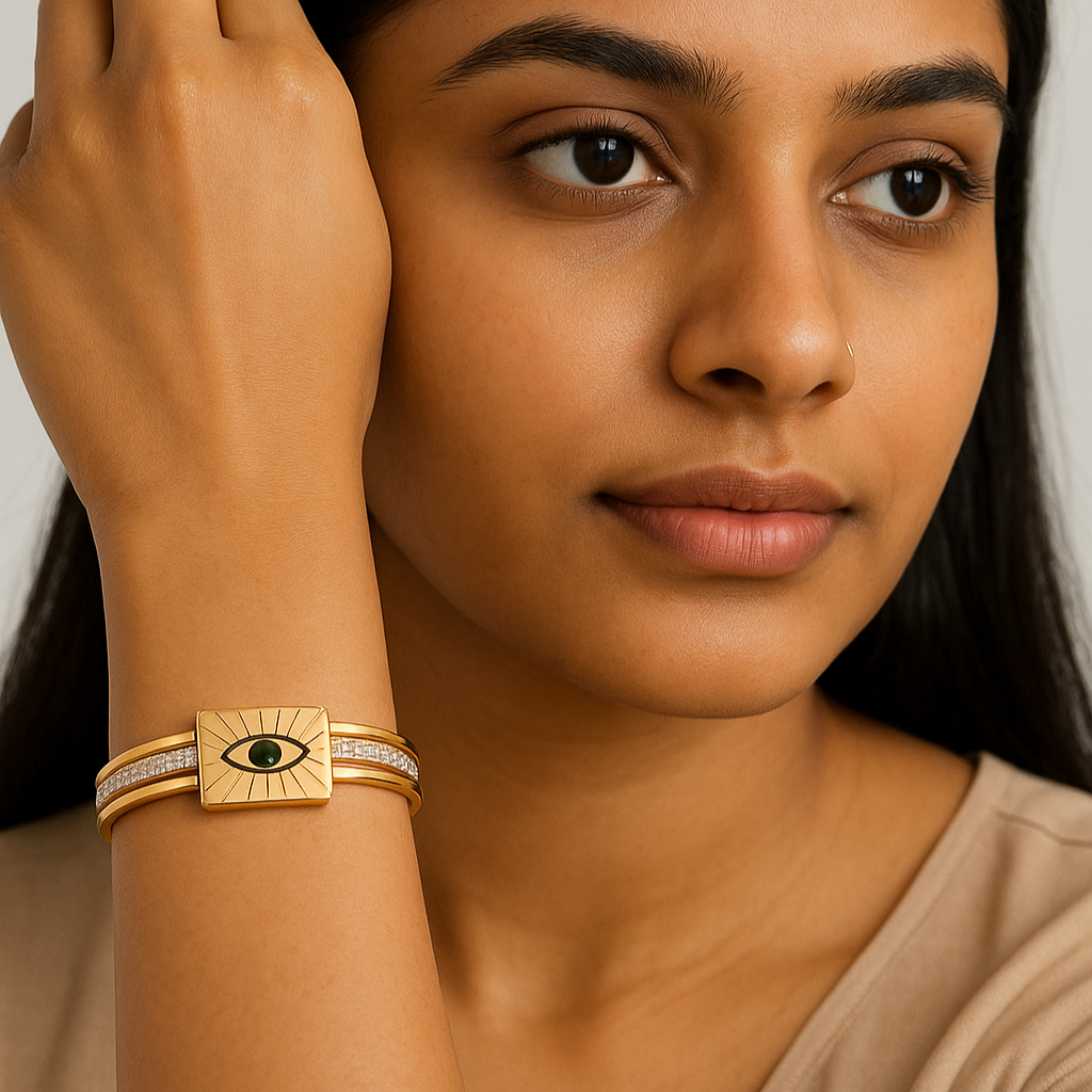 Evil Eye Emrald Bangle