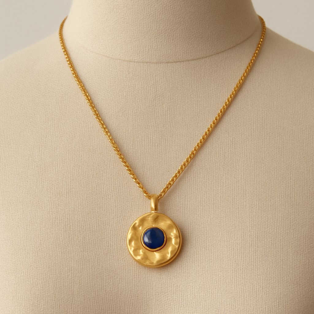 Textured Pendant Necklace