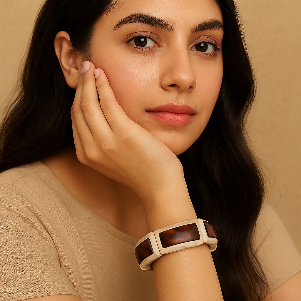 Dual Color Hexagonal Bangle