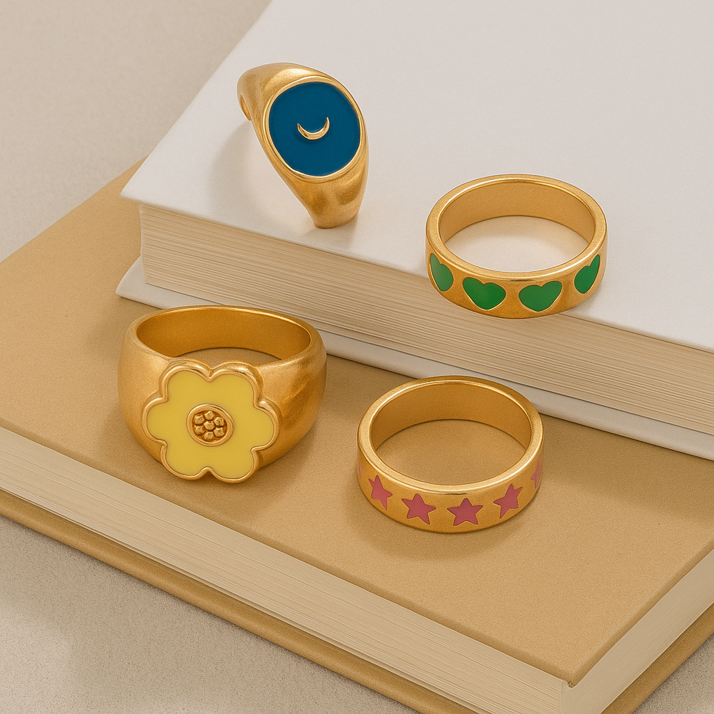 Gold plated Ring Set (Set of4)