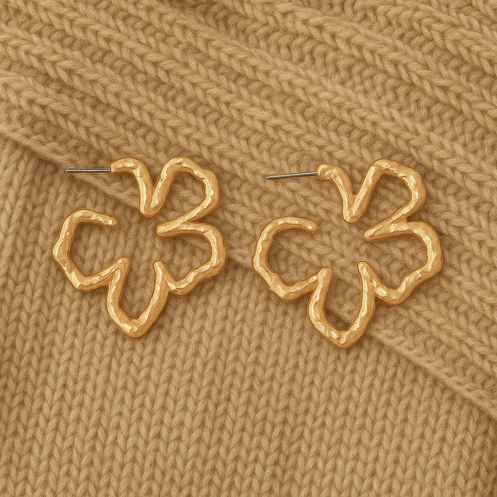 Flower Gold Hoops