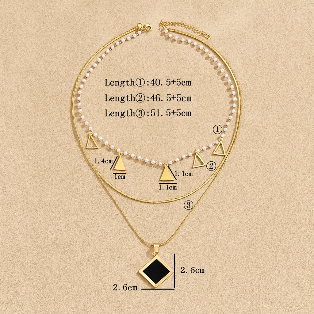 Minimalist Pearl and Charms Layered Necklace