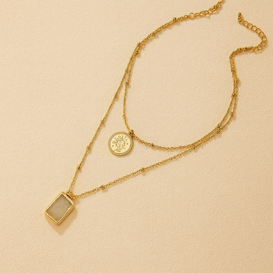 Geometric Charms Layered Necklace