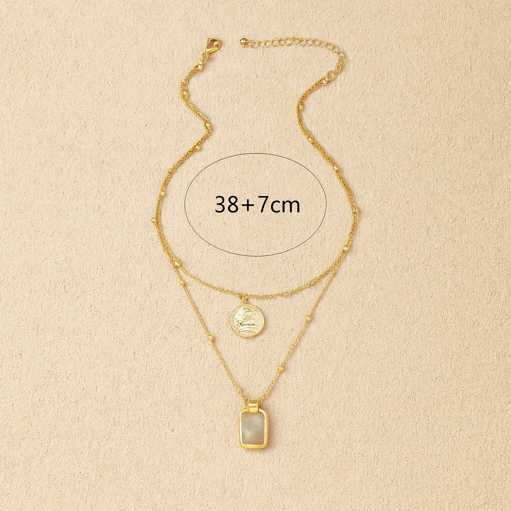 Geometric Charms Layered Necklace