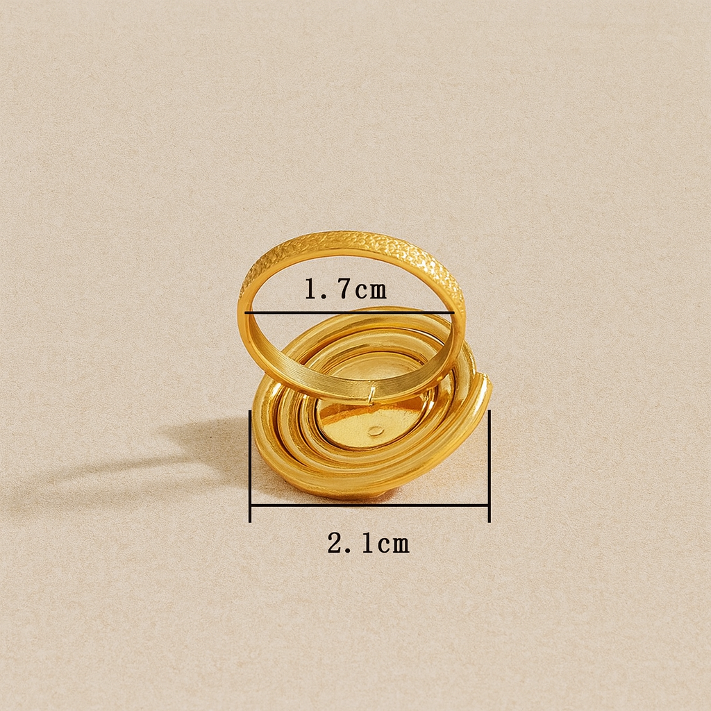METALLIC STONE RING Copper