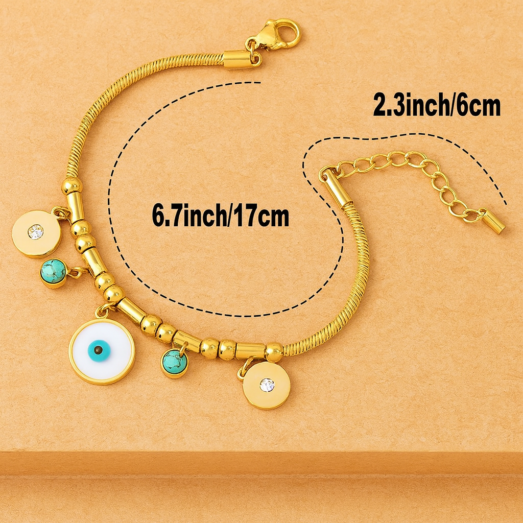 Amanda Evil Eye Charms Bracelet