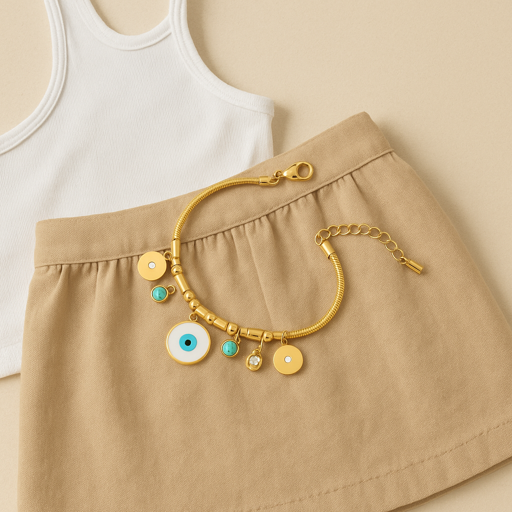 Amanda Evil Eye Charms Bracelet