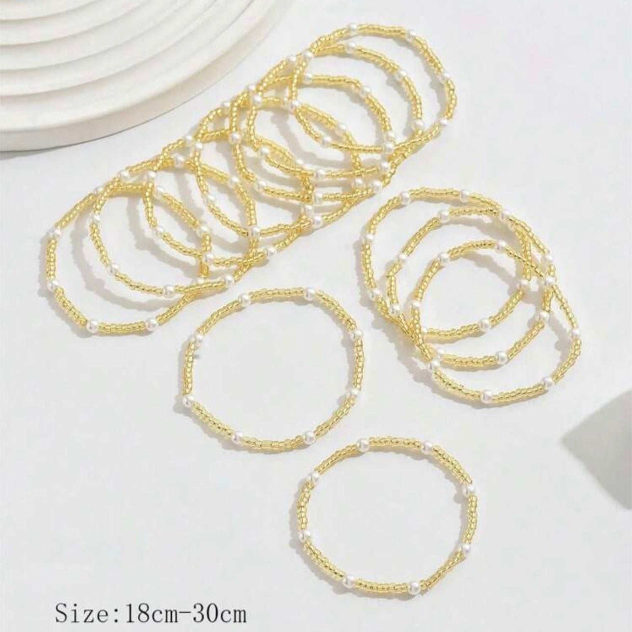 Beaded Pearl Bracelet Stack