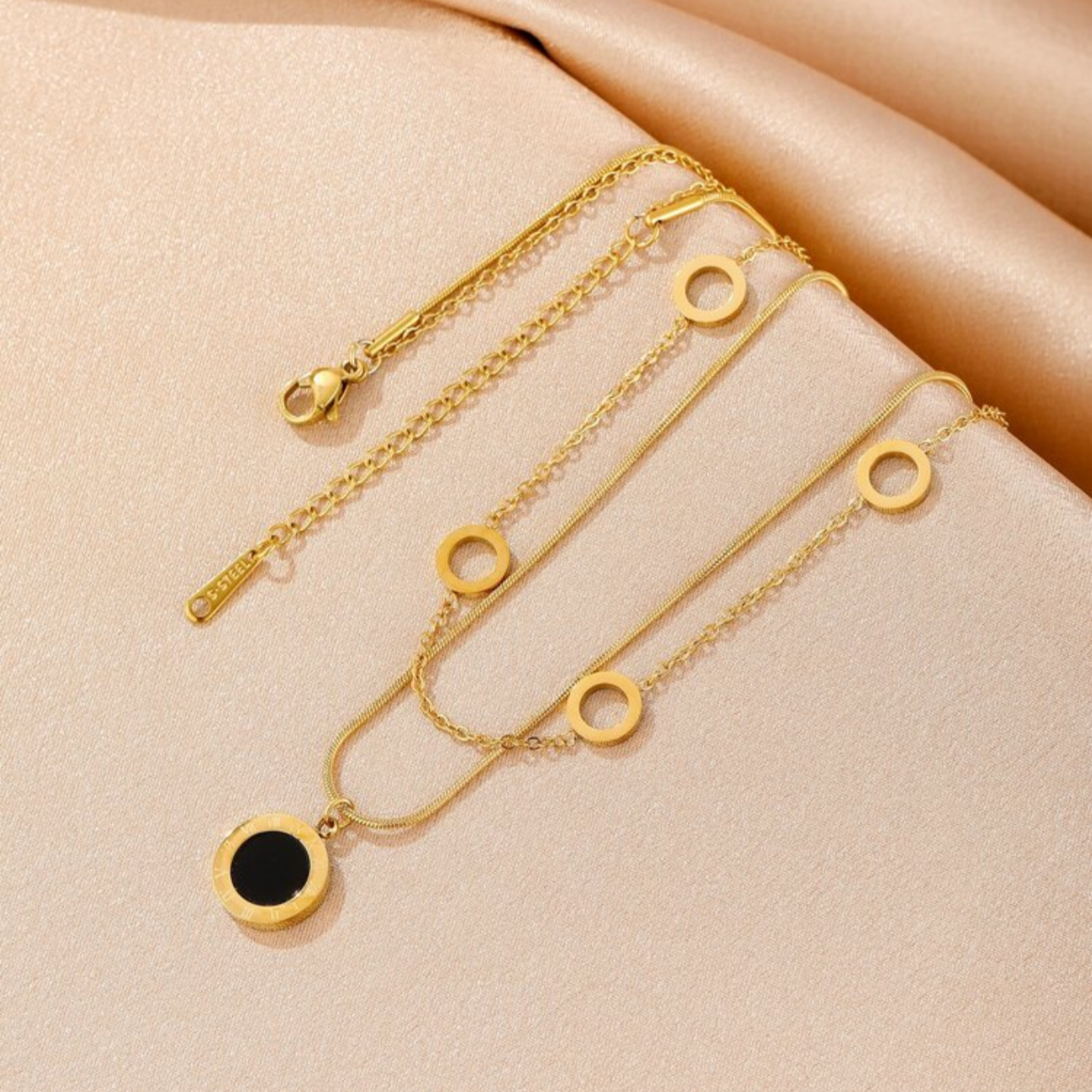 LAYERED CHARMS NECKLACE Stainless Steel