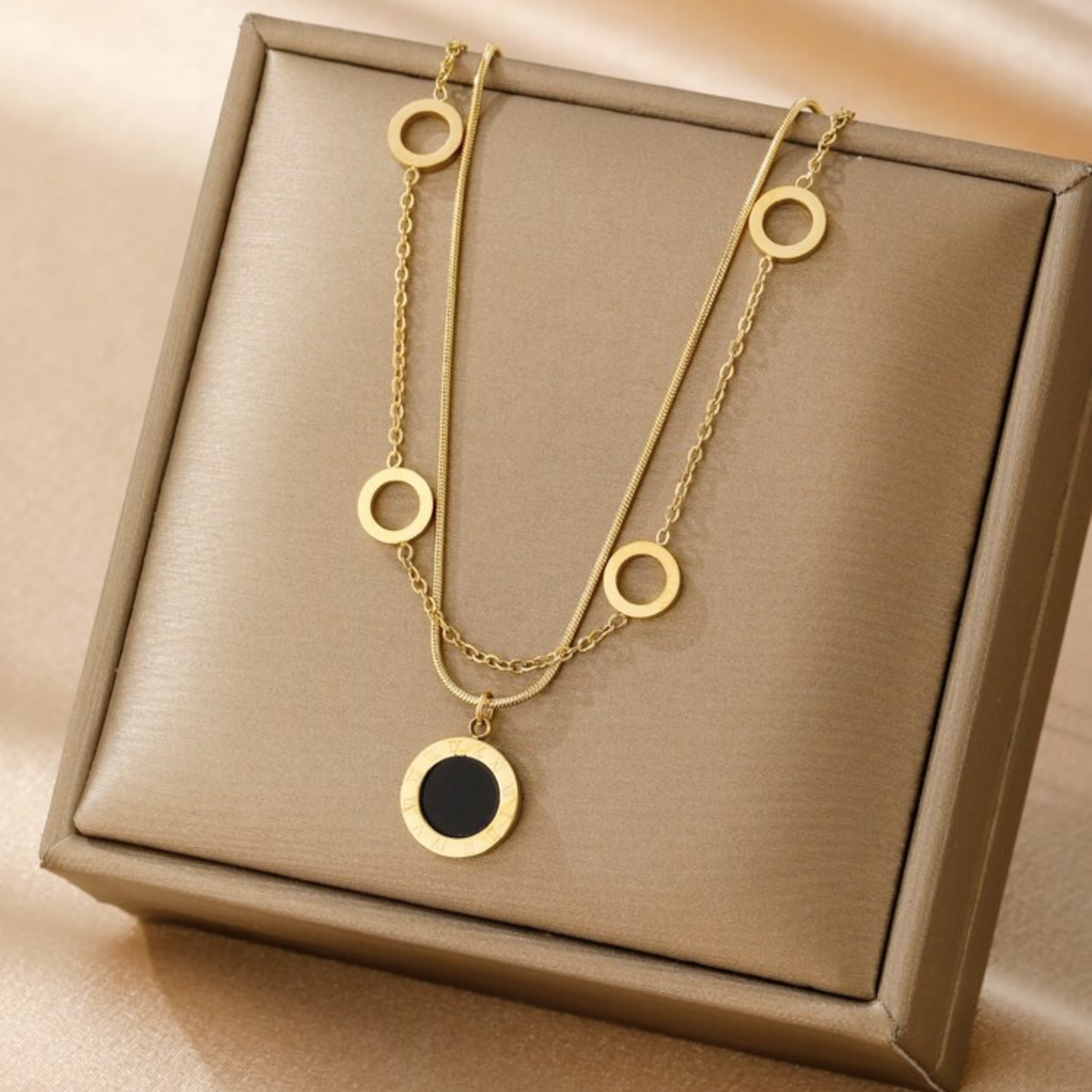 LAYERED CHARMS NECKLACE Stainless Steel