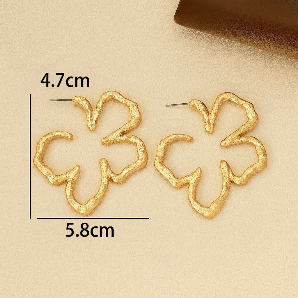Flower Gold Hoops