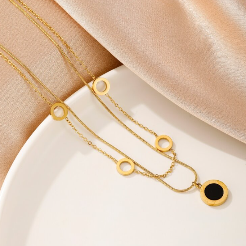 LAYERED CHARMS NECKLACE Stainless Steel
