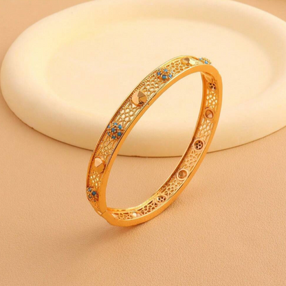 Rhinestone Openwork Bangle