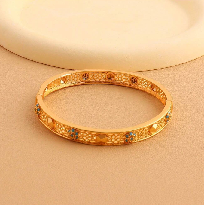 Rhinestone Openwork Bangle