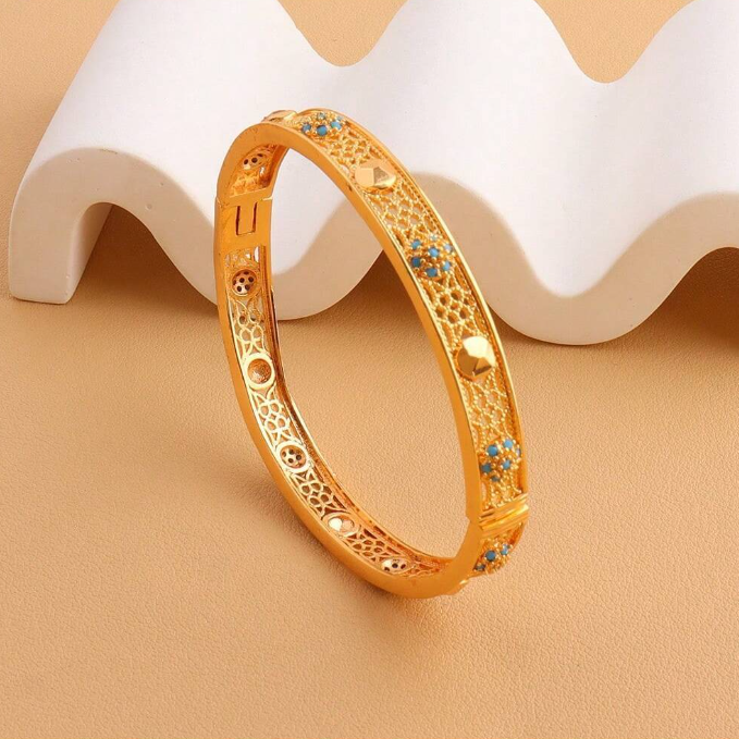 Rhinestone Openwork Bangle