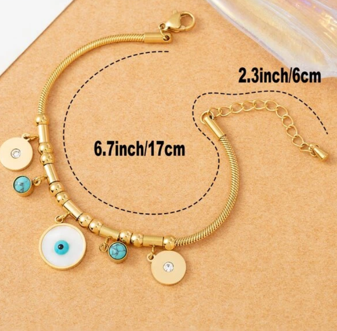 Amanda Evil Eye Charms Bracelet