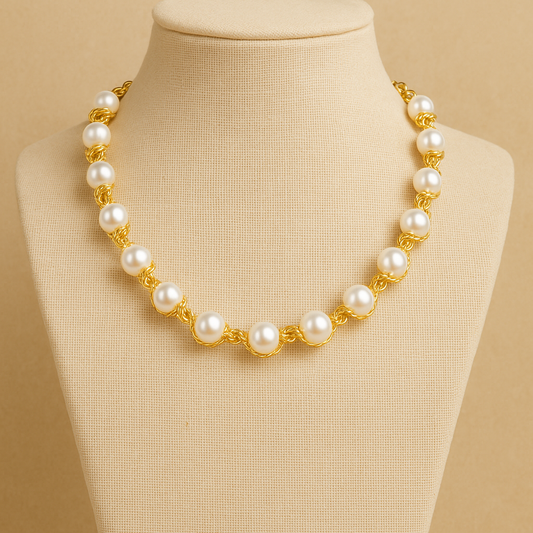 Beaded Pearl Necklace