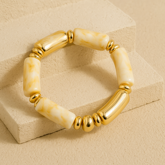 Beige Beaded Bangle