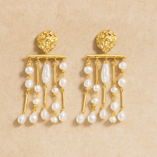 Tassel Pearl Drop Earrings
