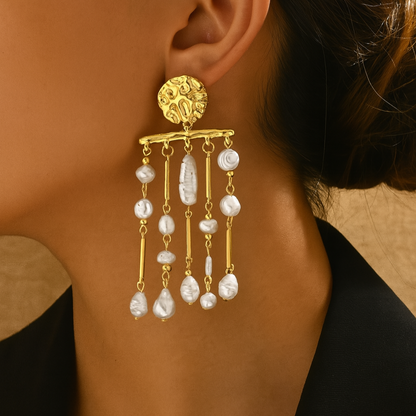 Tassel Pearl Drop Earrings