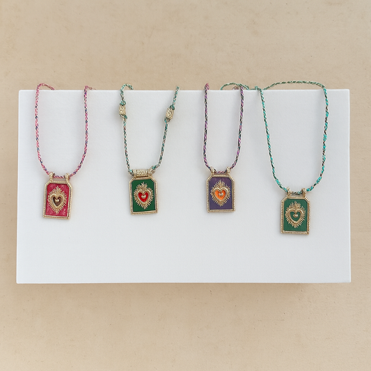 Heart and Evil Eye Pendant Necklace
