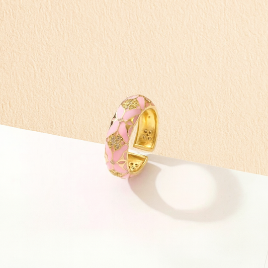 Enamelled Cuff Ring