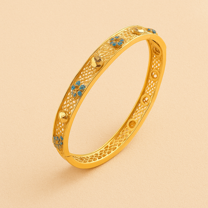 Rhinestone Openwork Bangle