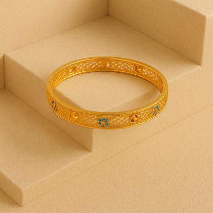 Rhinestone Openwork Bangle