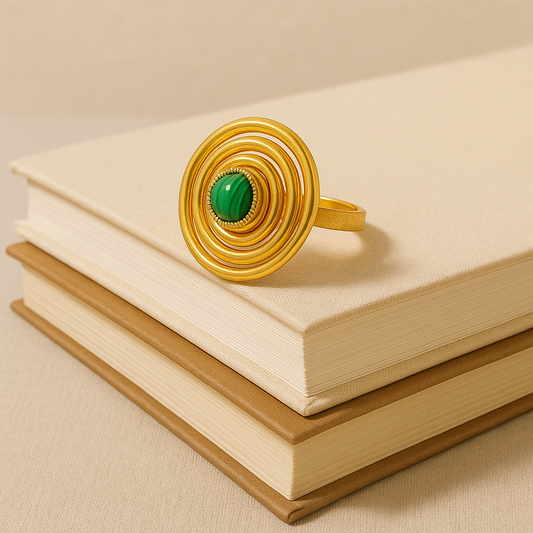 METALLIC STONE RING Copper