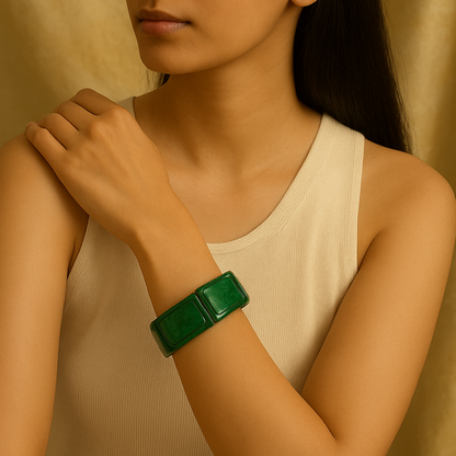 Boho Green Hexagonal Bangle