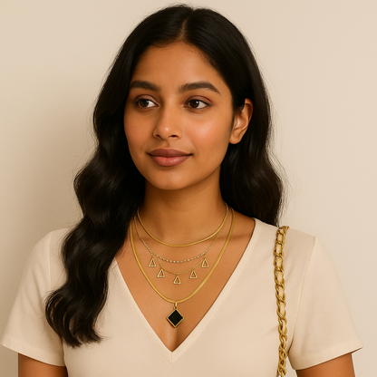 Minimalist Pearl and Charms Layered Necklace