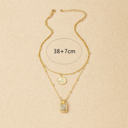 Geometric Charms Layered Necklace