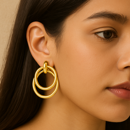 Concentric Gold Hoops