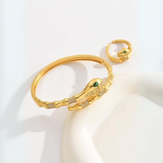 Vintage Snake Cuff Bangle and Ring