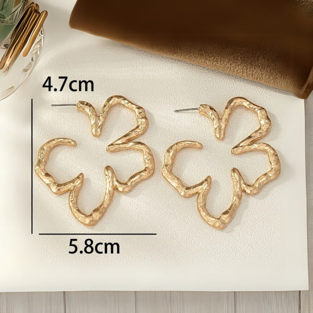 Flower Gold Hoops